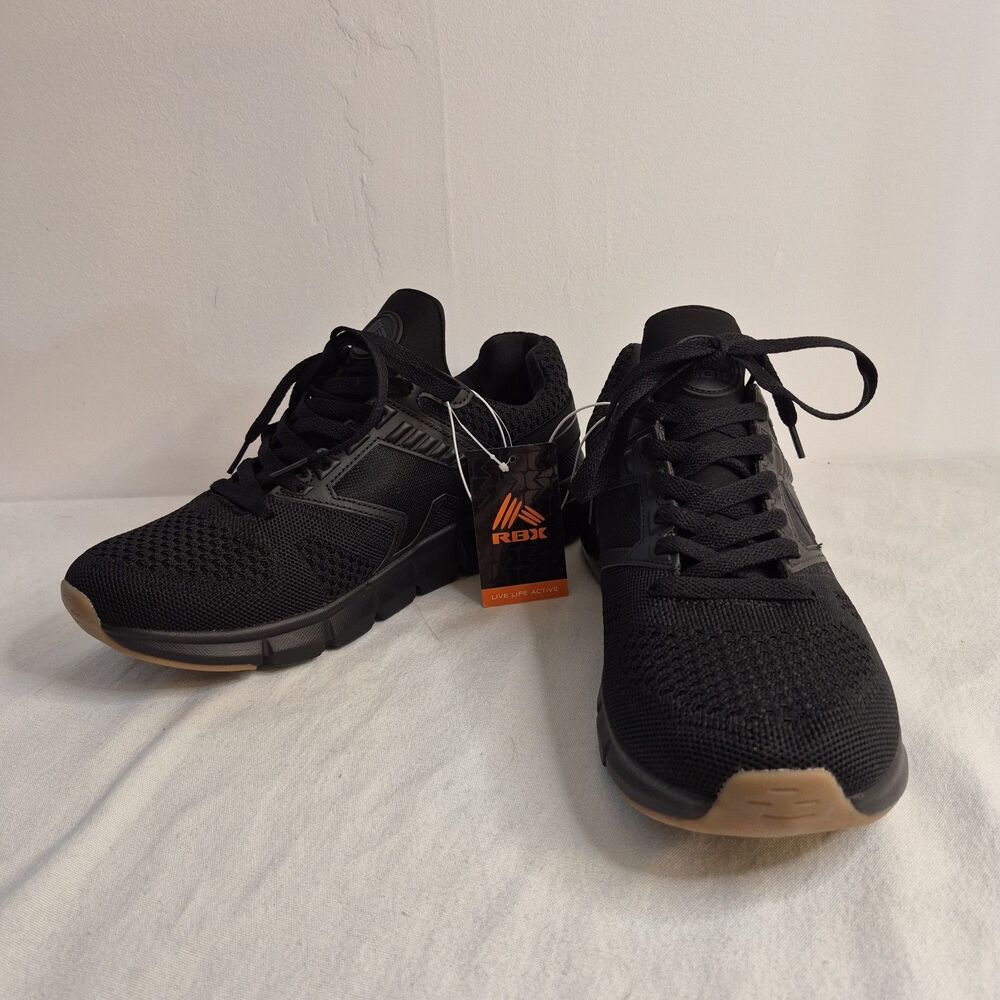 RBX Men's Ormon-K Athletic Sneakers Size 10.5 Black Knit Lightweight Breathable